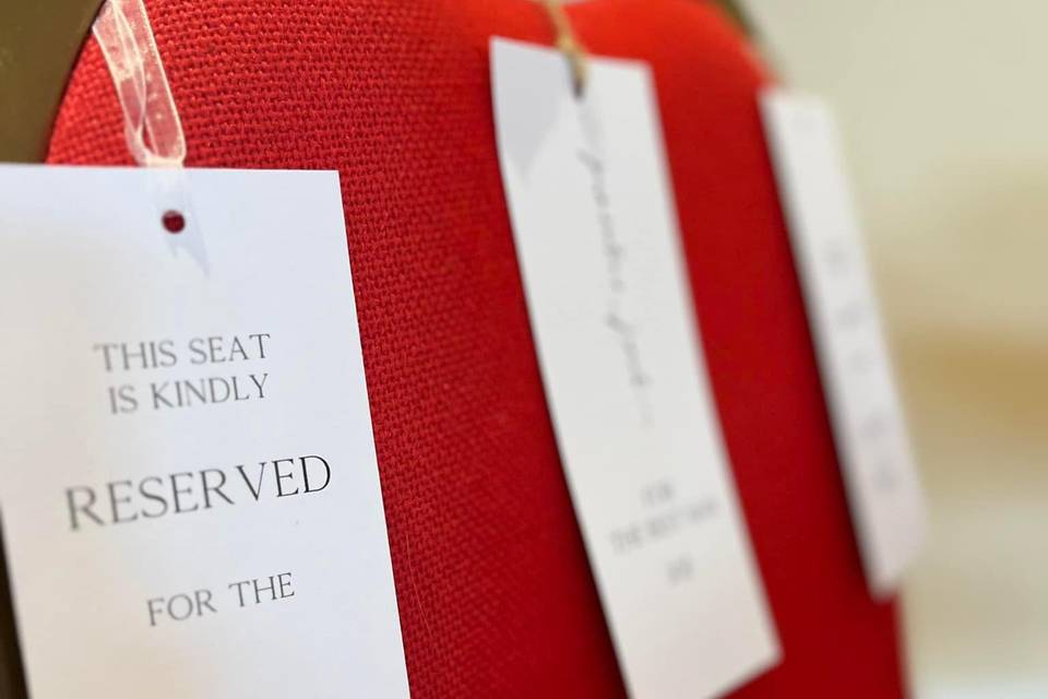 Reserved seating tags