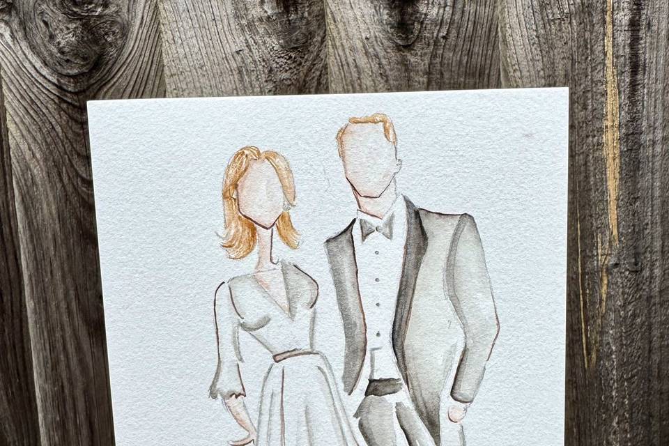 Bride and Groom illustration