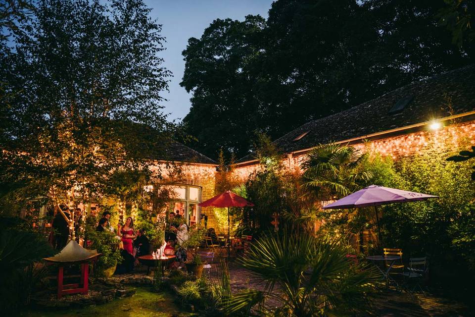 Courtyard at night