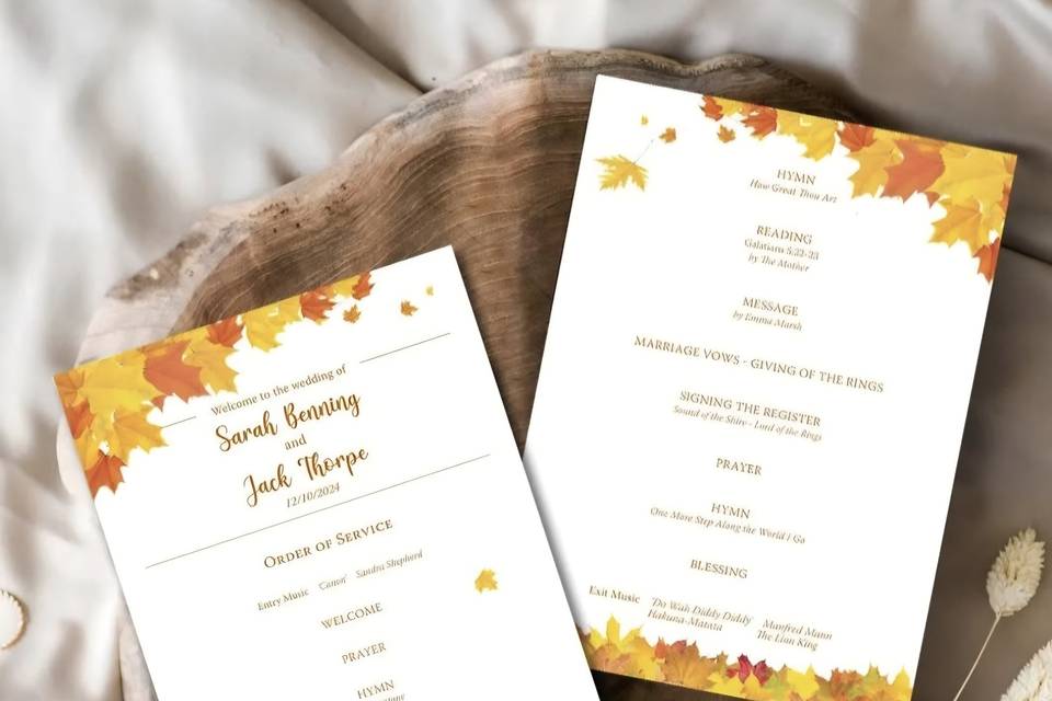 Wedding stationery