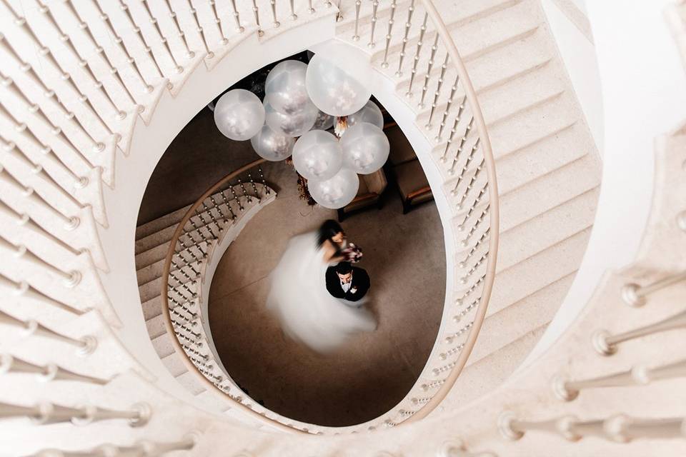 Spinning staircase wedding