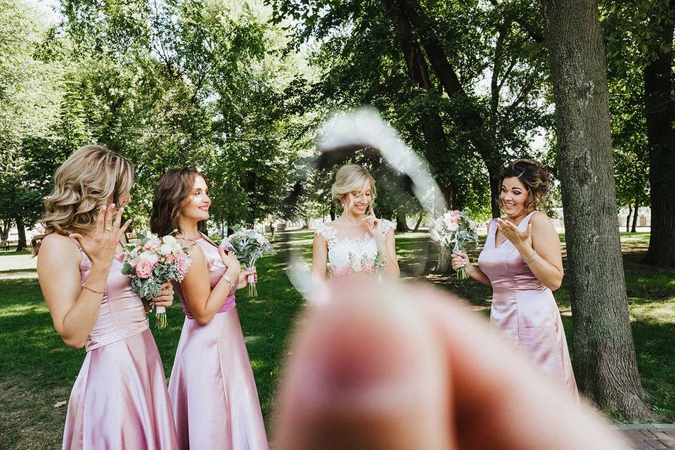 Colourful bridesmaids