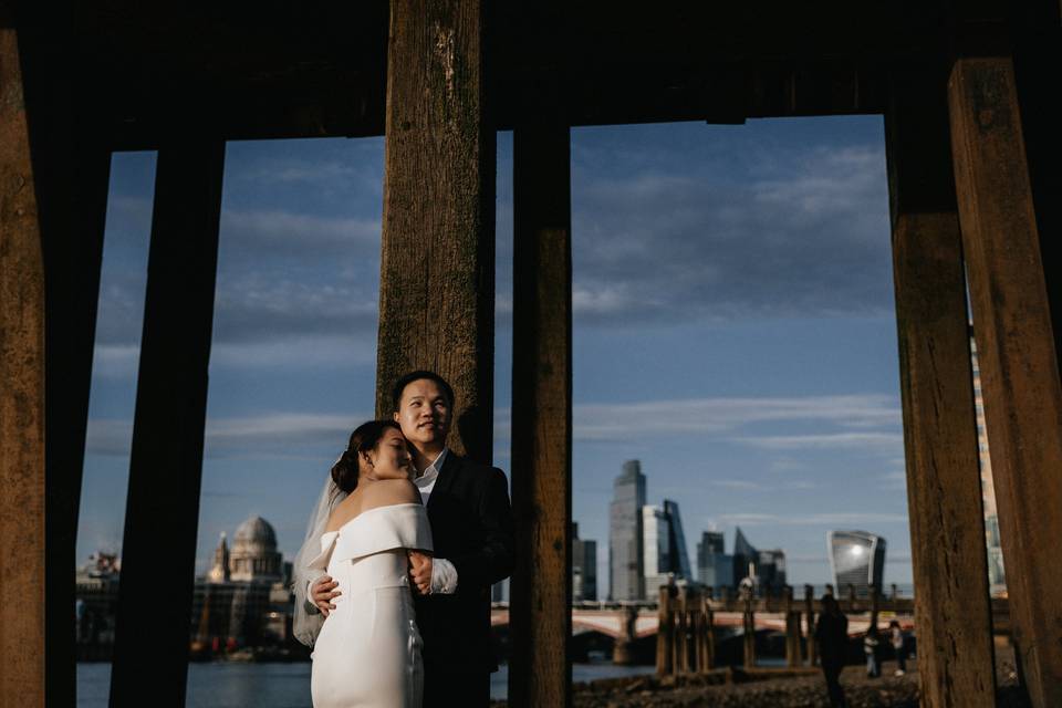 Artful wedding photo