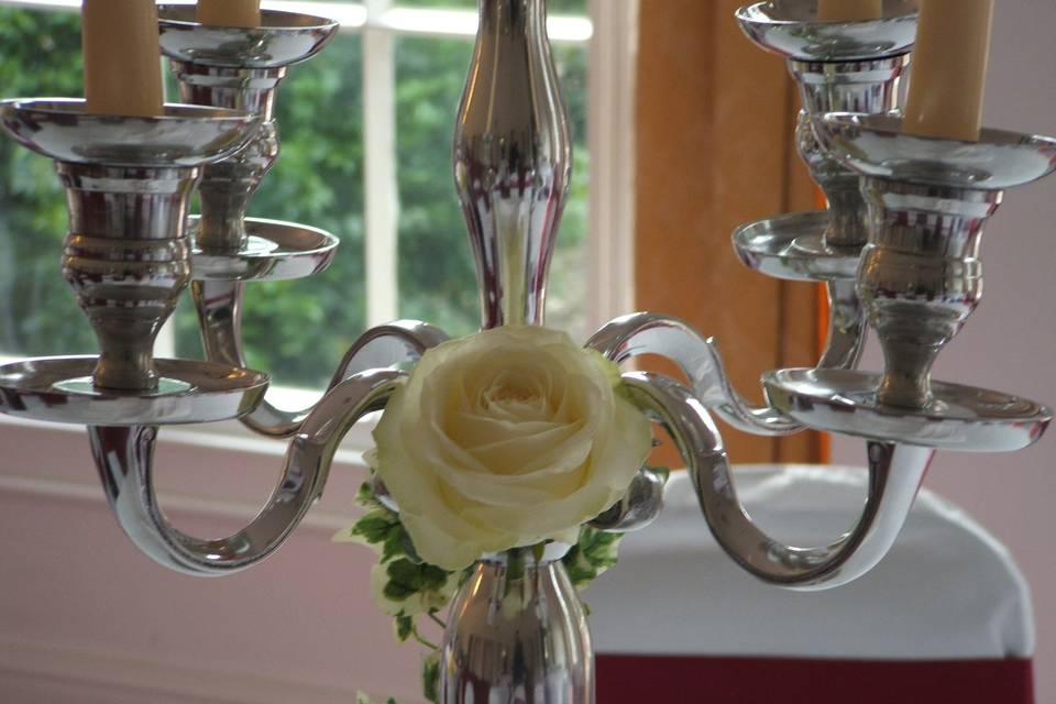 Candelabras with roses