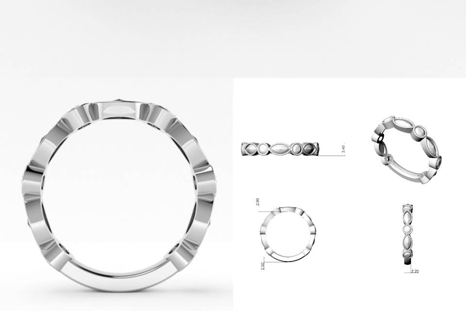 CAD salt & pepper diamond ring