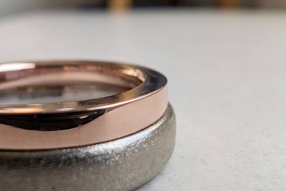 Palladium and 18ct rose gold