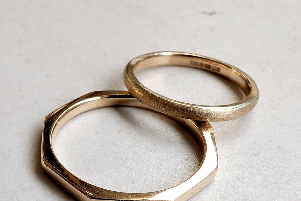 Recycled gold rings