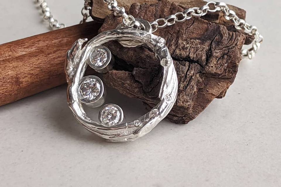 Silver and recycled diamonds