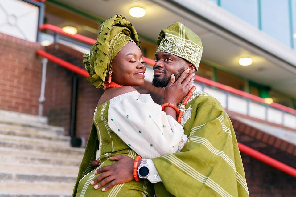 Nigerian bride and groom
