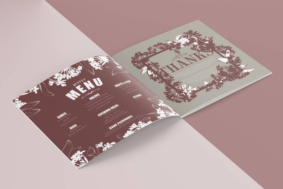 Custom Wedding Booklet Pages