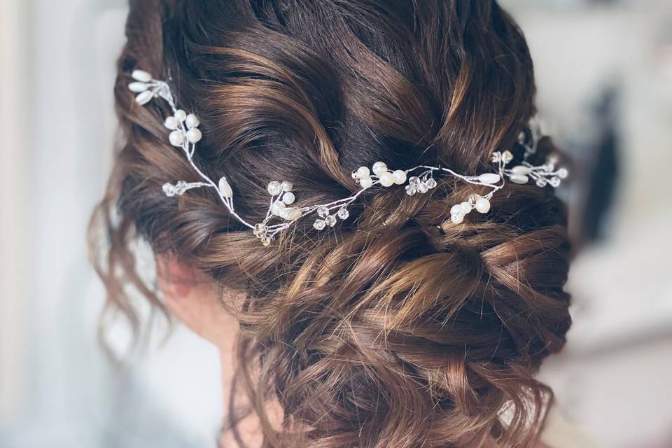 Soft curls updo