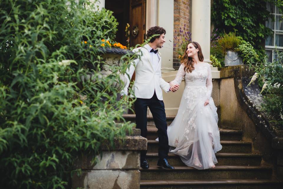 Pink wedding dress long sleeve