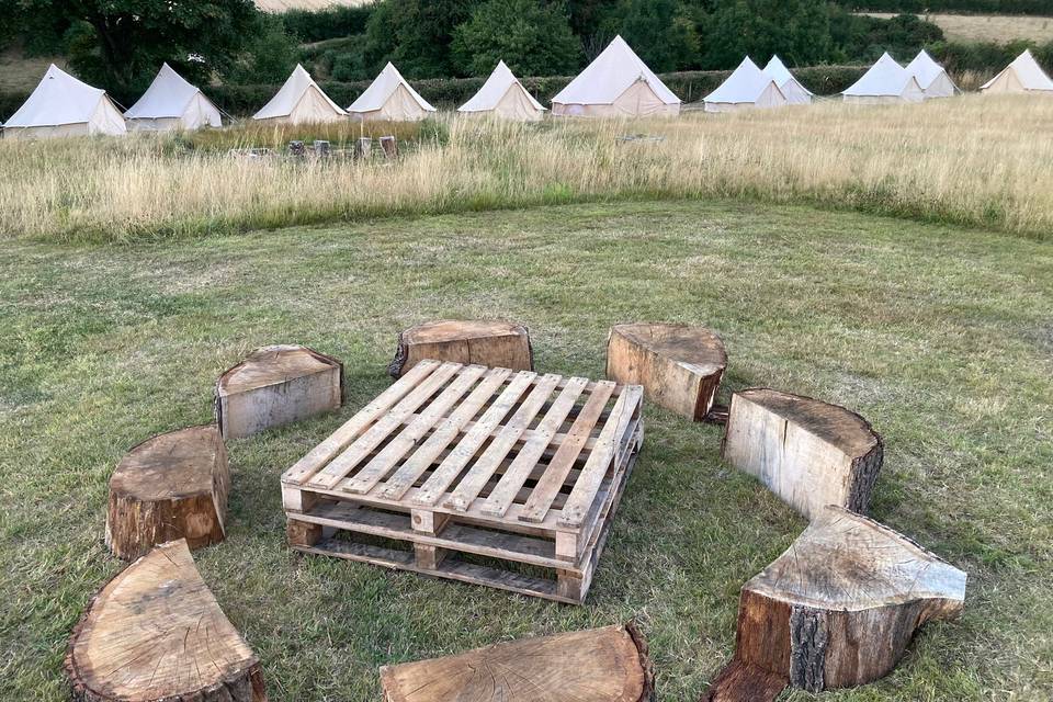 Social spaces and bell tents