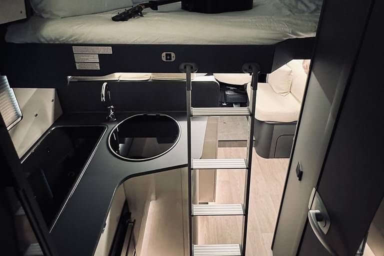Drop down double bed