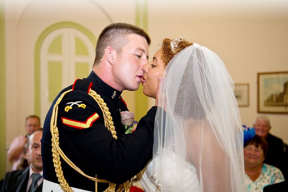 First married kiss