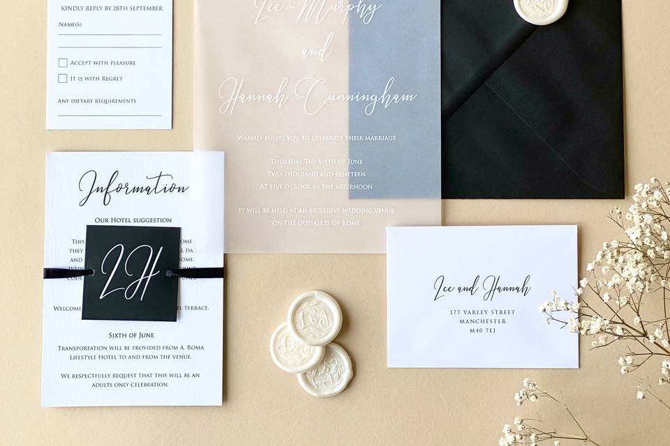 Black and White Invitations