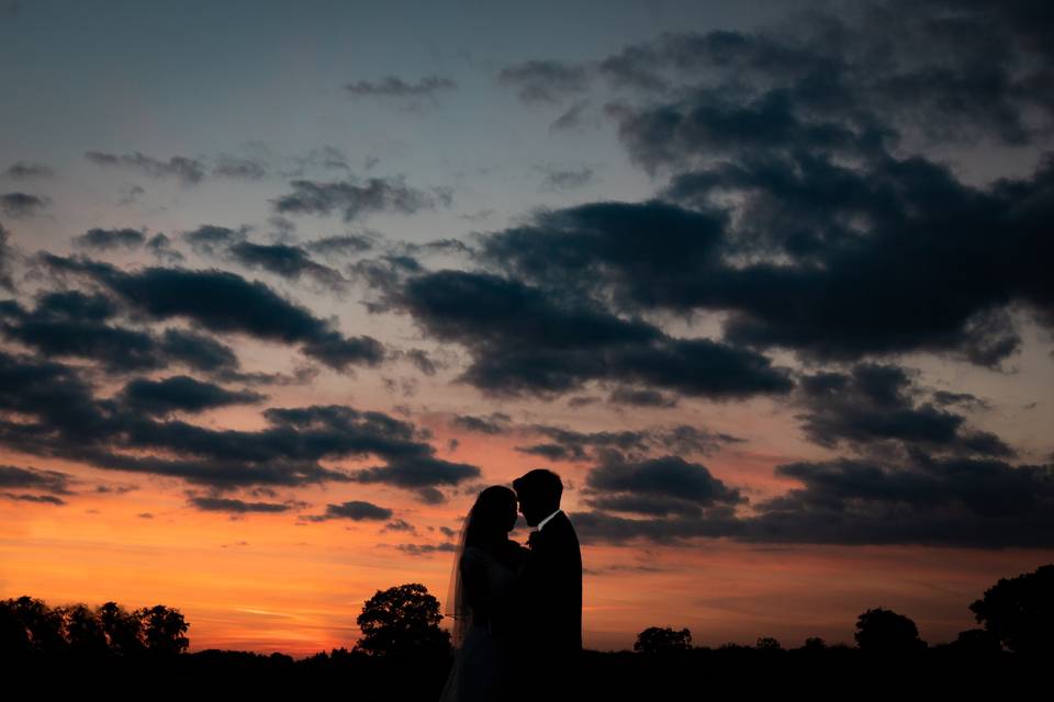 Sunset Silhouette Hanbury Barn