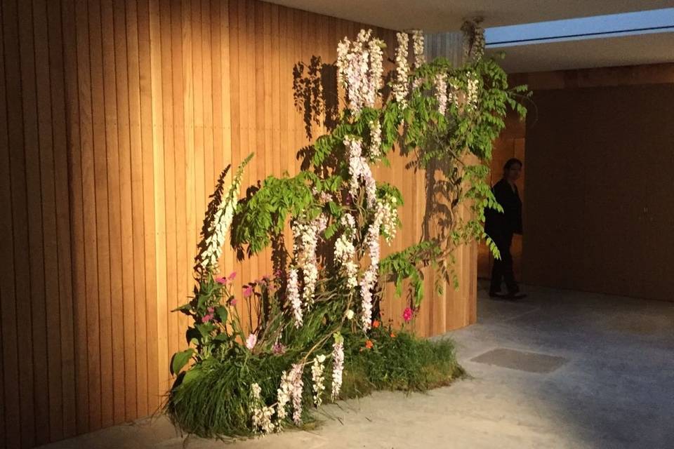 Jimmy Choo floral display during Chelsea Flower week