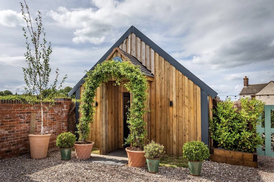 Outside ceremony barn