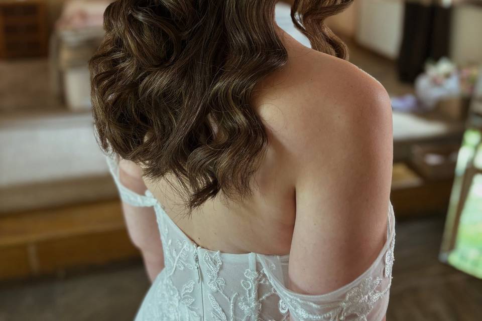 Half up half down with twists