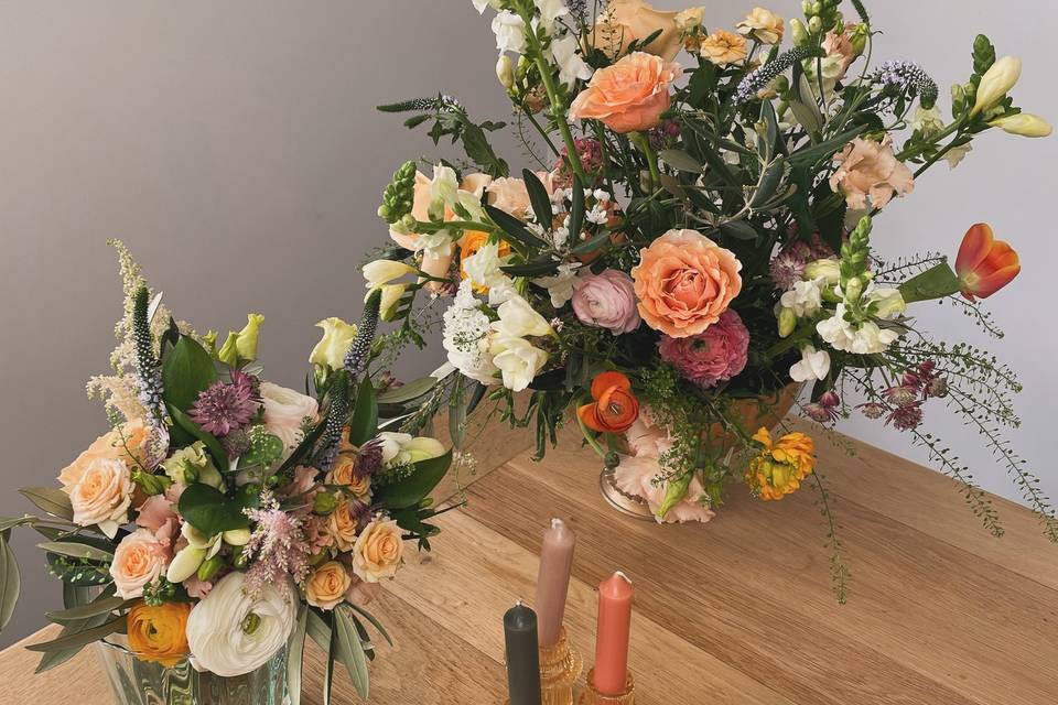 Centrepiece, Bouquet, Candles