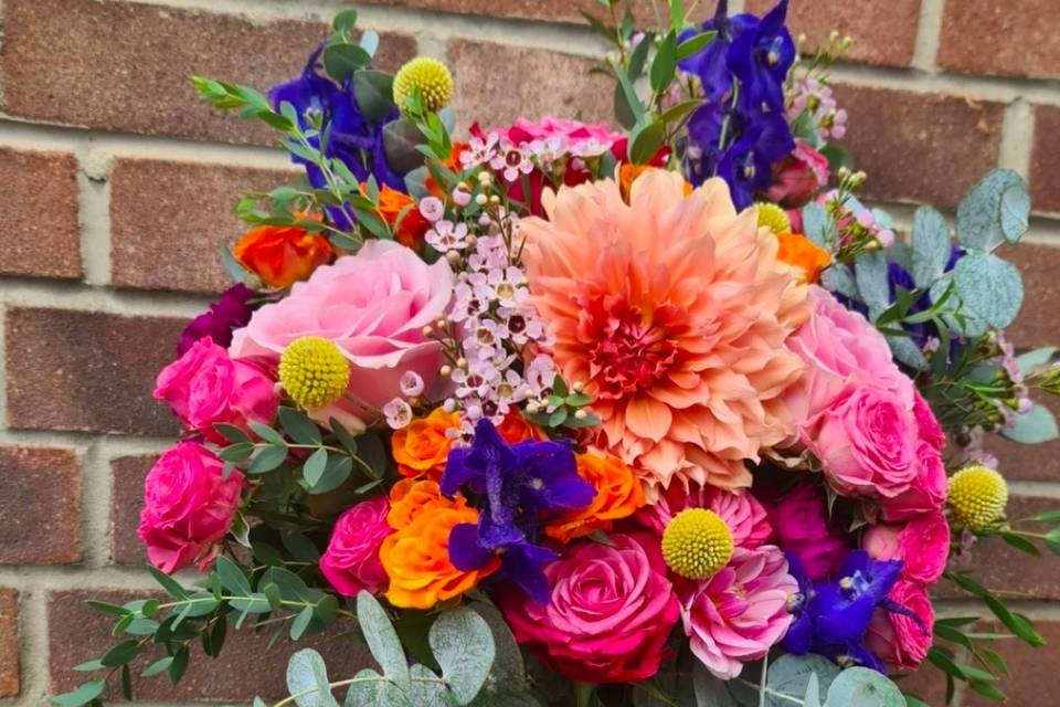 Colourful brides bouquet