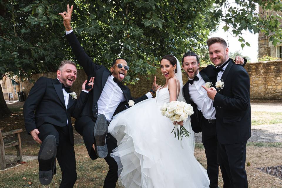 Bride, groom & friends