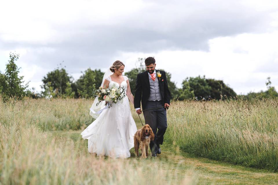 Bride, groom & their dog