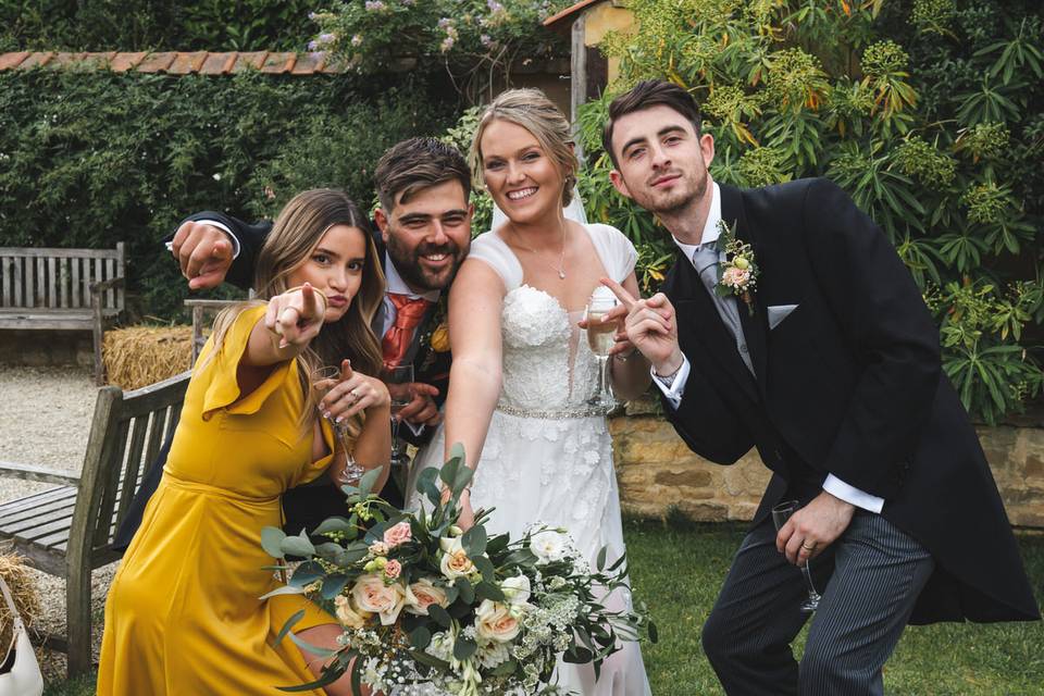 Bride, groom & friends