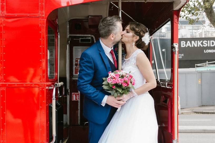 London Bus tour wedding