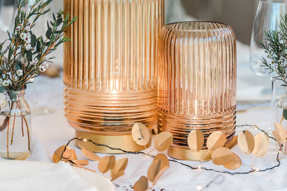 Tan Ribbed Cordless Lamps