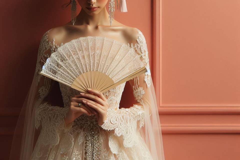 Bride With a Lace Fan