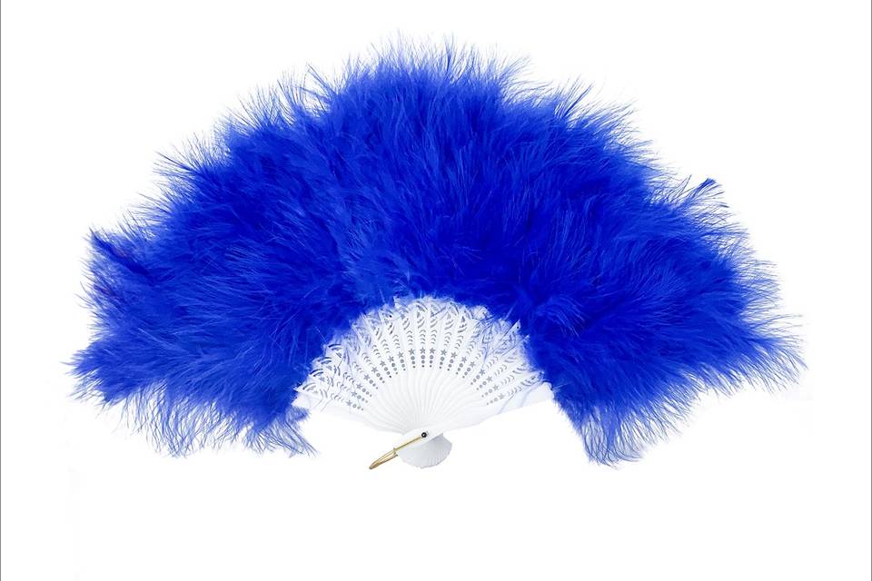 Royal Blue Feather Fan
