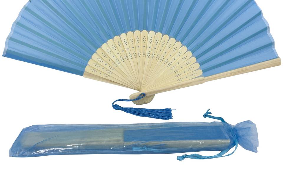 True Blue Silk Fan