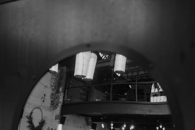 In the photo booth mirror