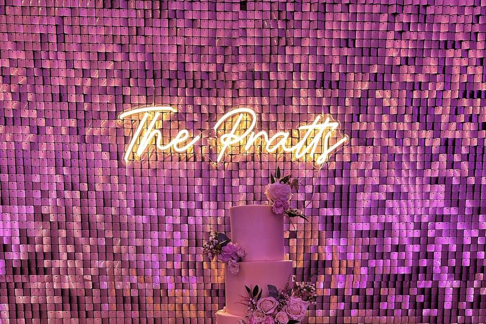 Sequin Wall & Neon Display