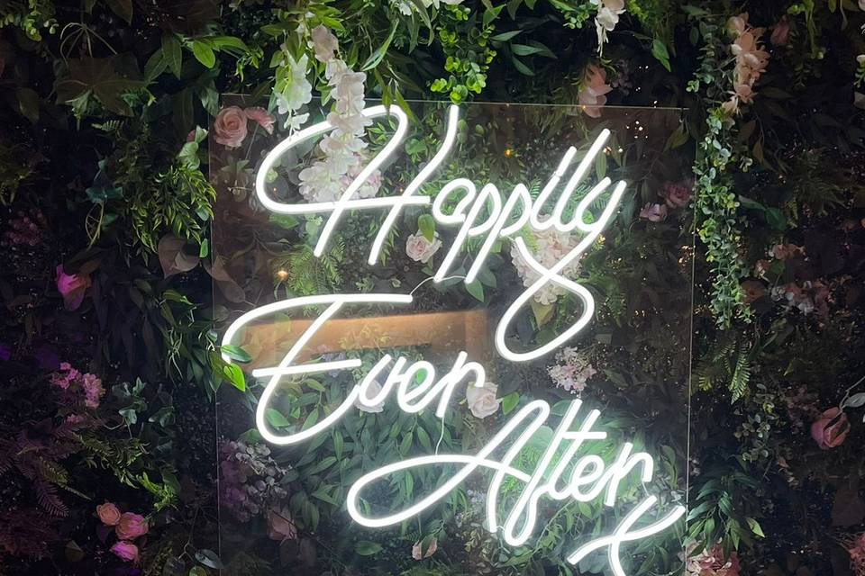 Foliage Wall & Neon Display