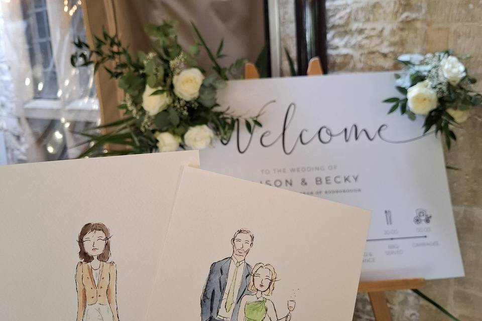 Painted favours at wedding