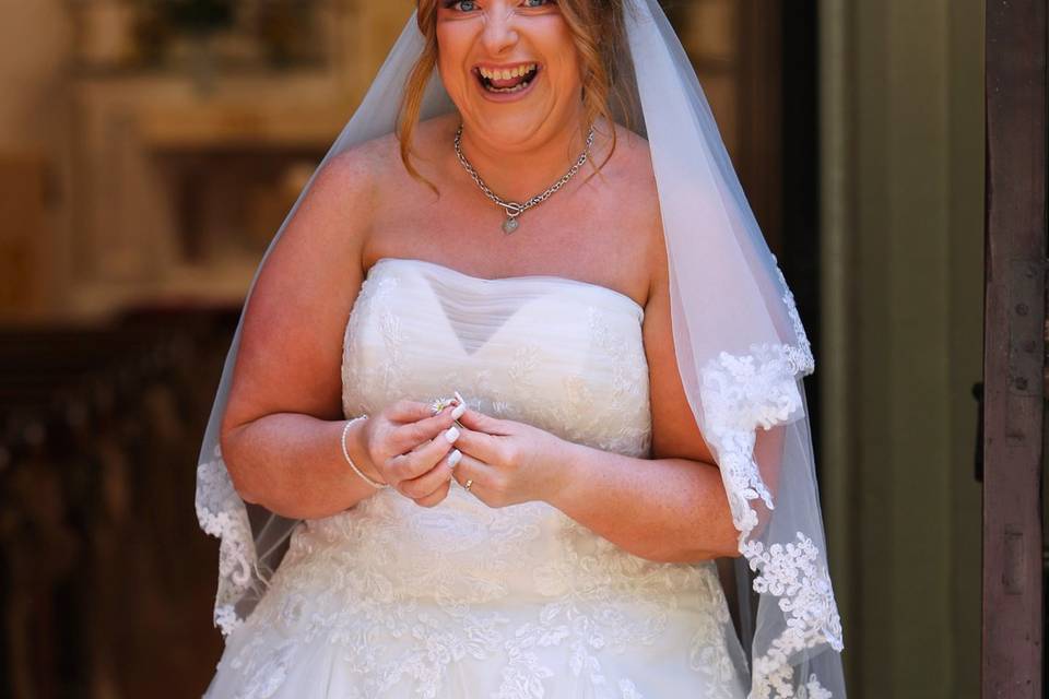 Bride at Church Entrance