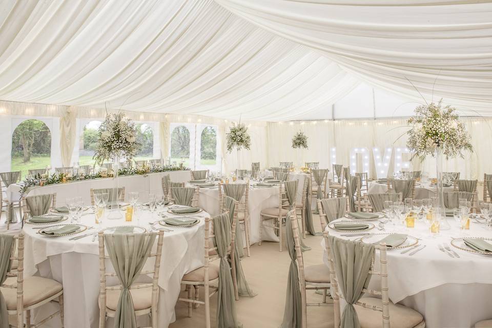 Lush marquee decor