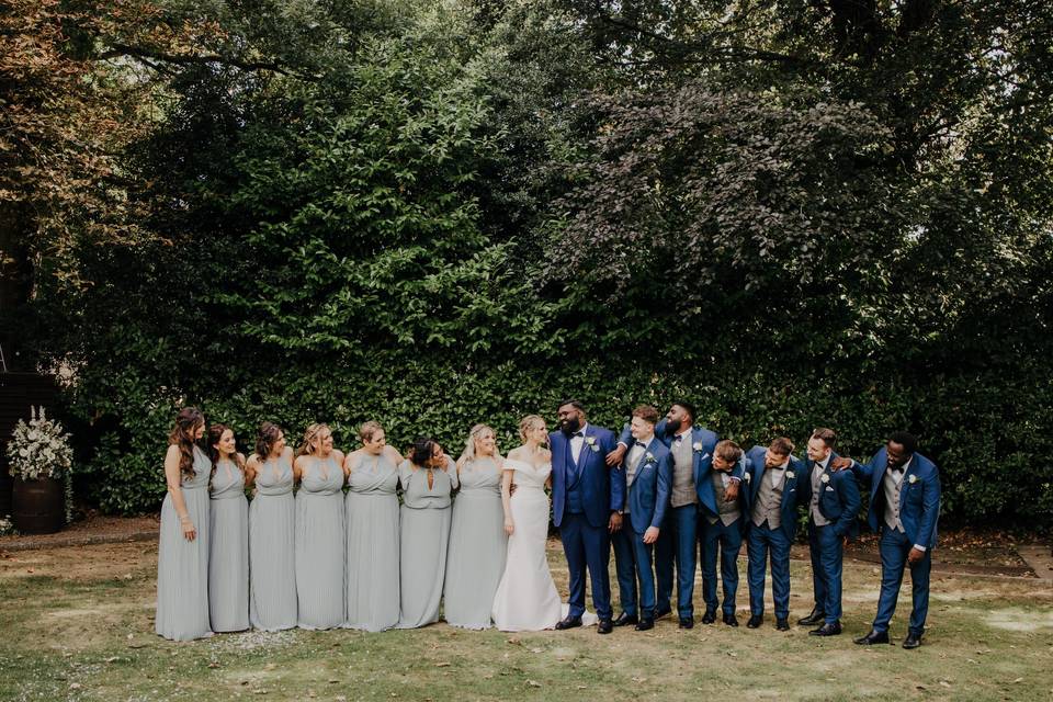 Bridal Party in gardens