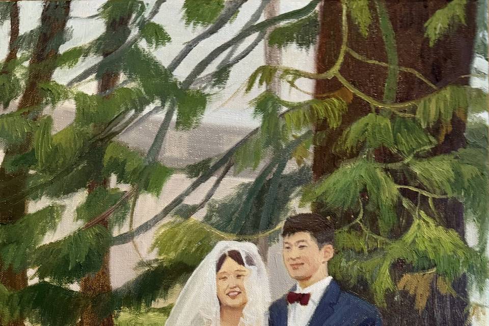 T+J wedding painting by HH