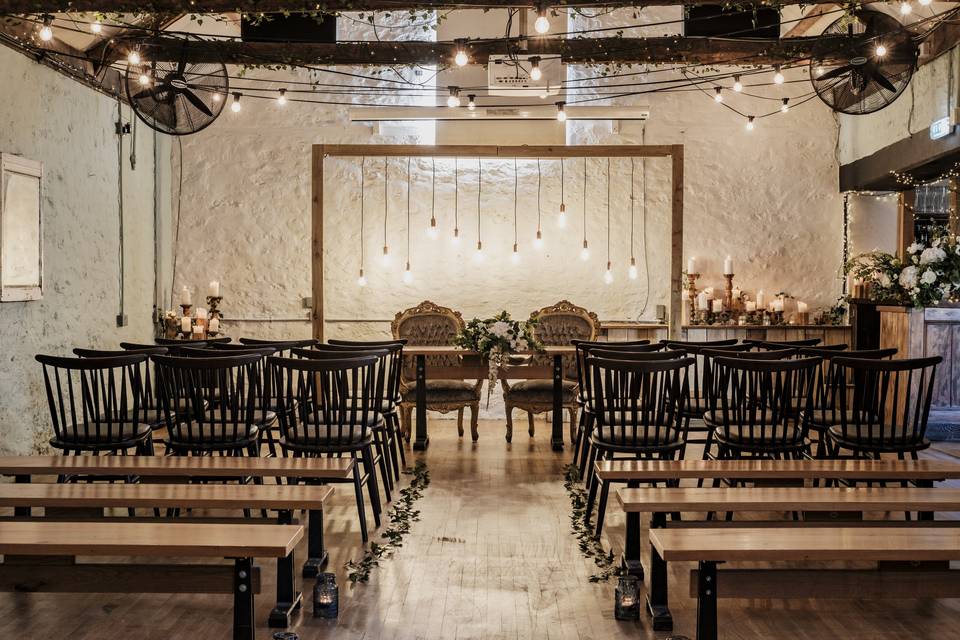 Hayloft - Ceremony setup