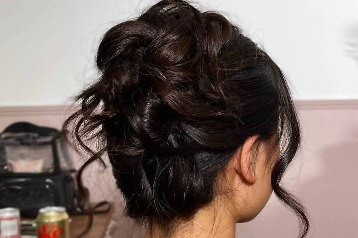 High bun updo