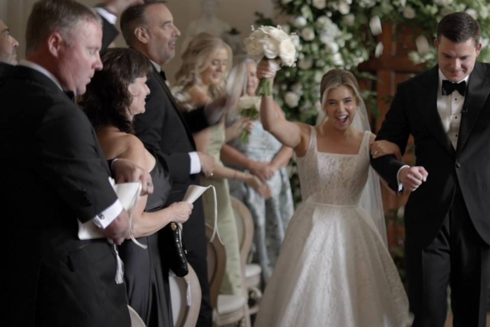 Confetti black tie wedding