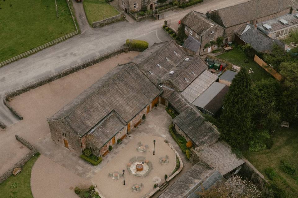 Aerial of Barn & Courtyard