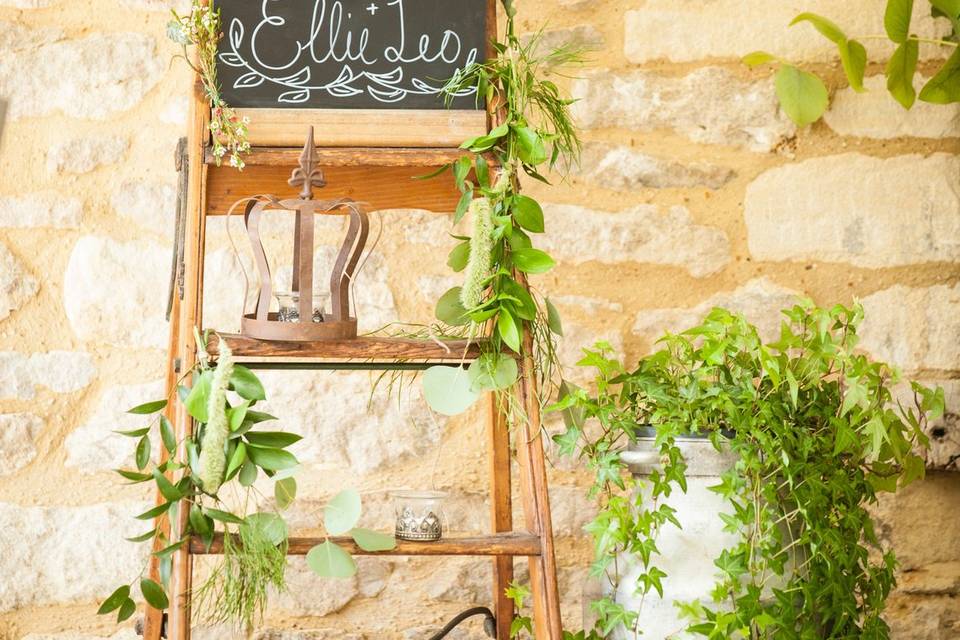 Vintage ladder chalkboard