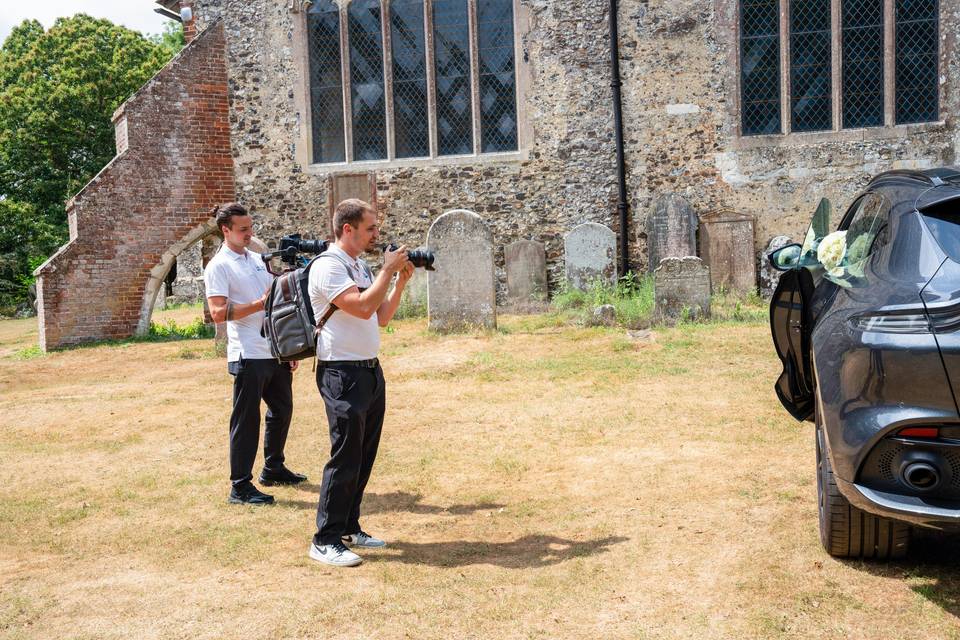 Crew on lawn