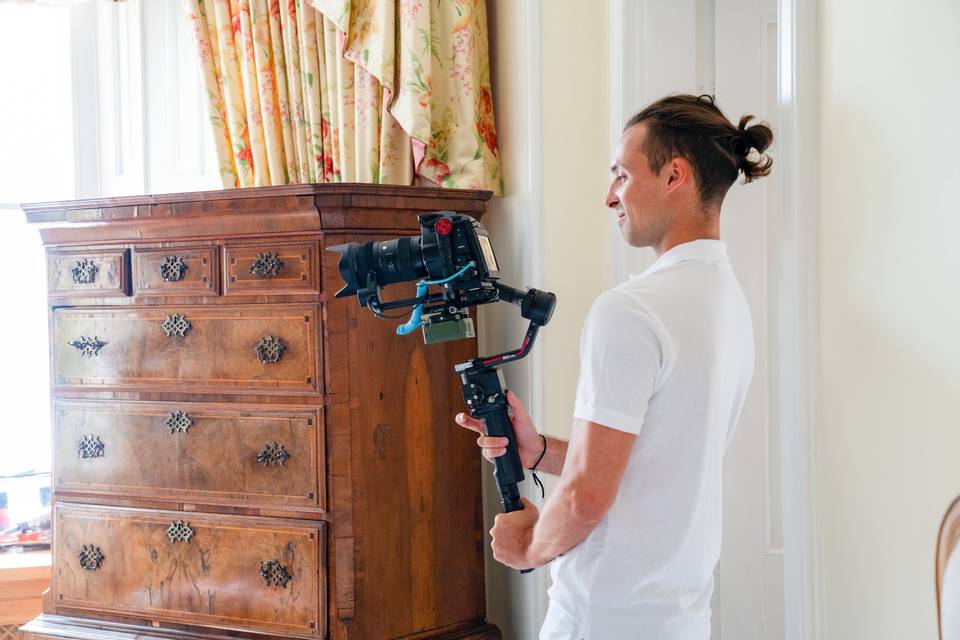 Filming at dresser