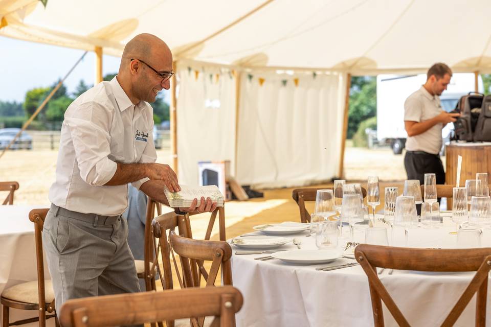 Interior marquee tables